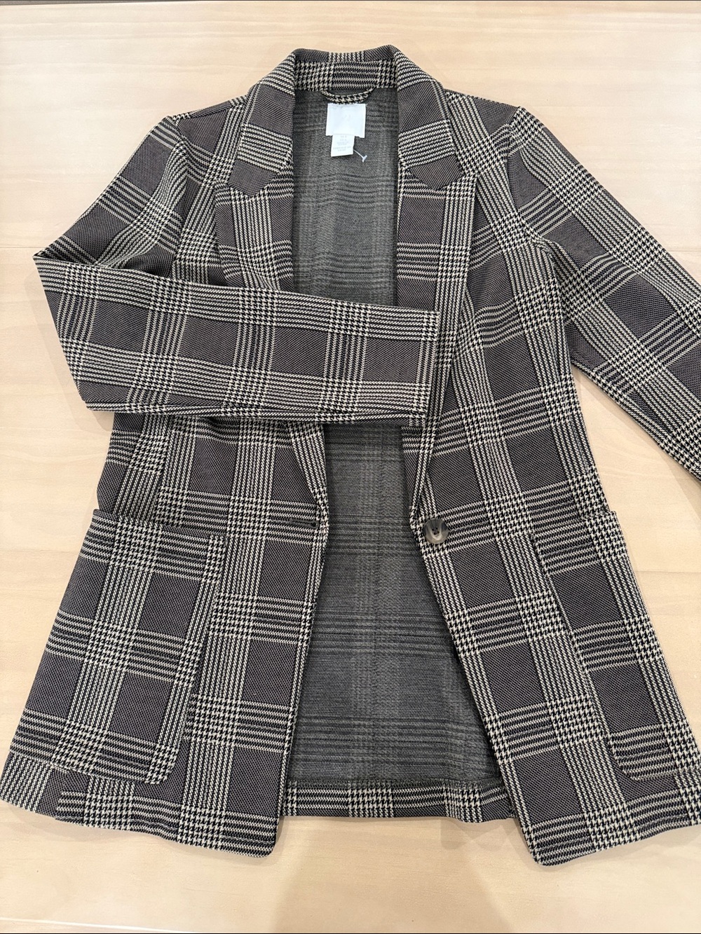 Brown Stripe Check Plaid H&M Blazer